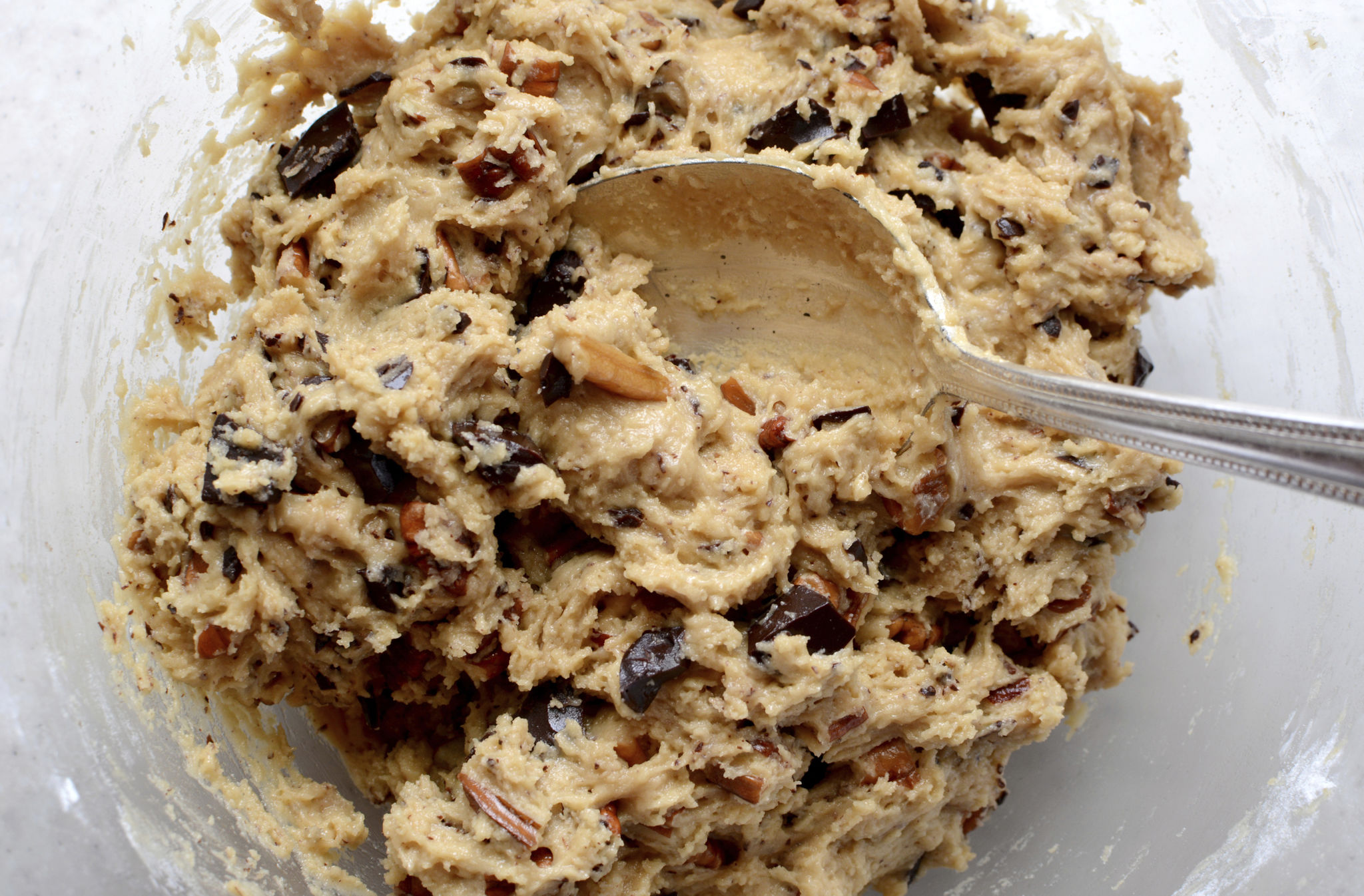 cookie dough mixing