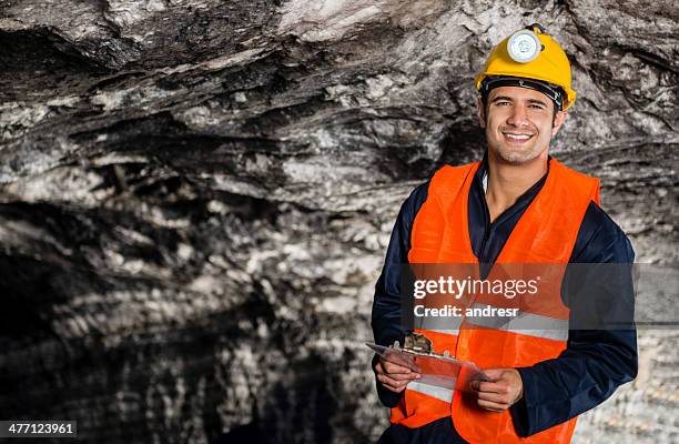 engineer working at a mine - miner helmet portrait stock pictures, royalty-free photos & images