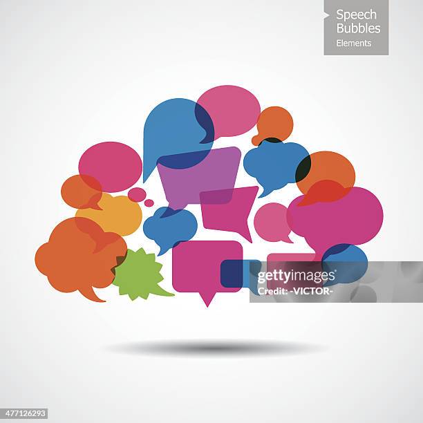 colorful speech bubbles - cloud - talking bubble background stock illustrations