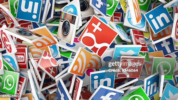 social tiles - google social networking service stock pictures, royalty-free photos & images