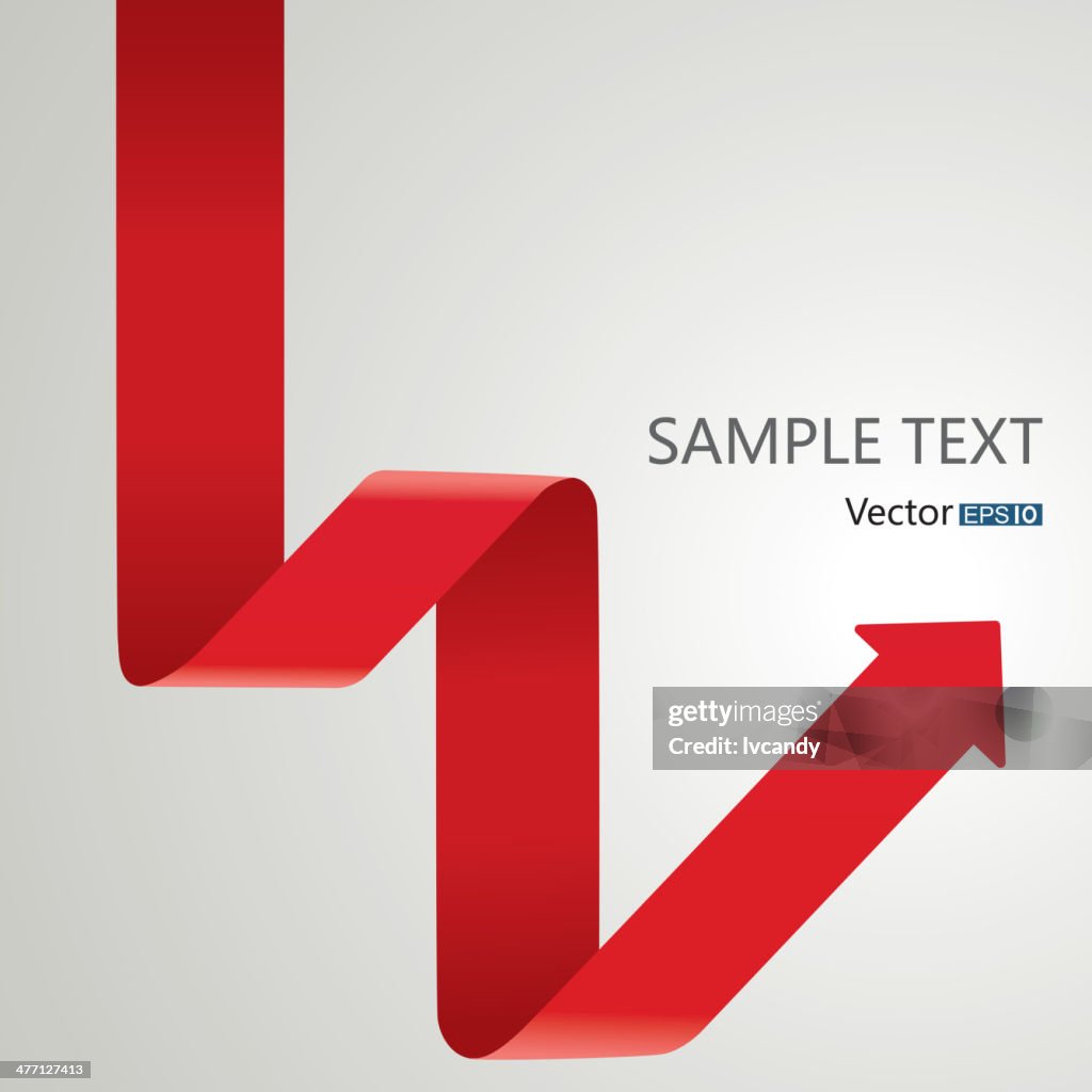 Triangle Ribbon Arrows Red Ribbon Arrow High-Res Vector Graphic - Getty Images