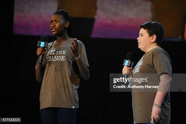 Grace Akello and Thomas Munnelly attend as Free The Children hosts their debut UK global youth empowerment event, We Day at Wembley Arena on March 7,...