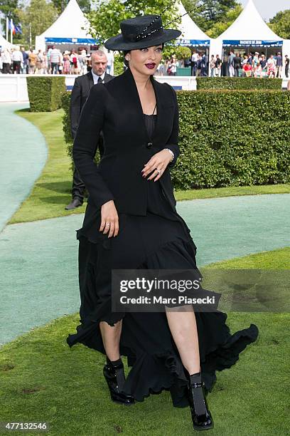 Actress Aishwarya Rai attends the 'Prix de Diane Longines 2015' at Hippodrome de Chantilly on June 14, 2015 in Chantilly, France.