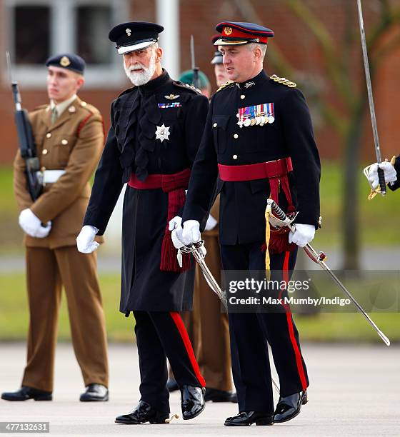 Prince Michael of Kent attends the 76 Battery, Royal Artillery Pass Off Parade at Alexander Barracks on March 7, 2014 in Pirbright, England.