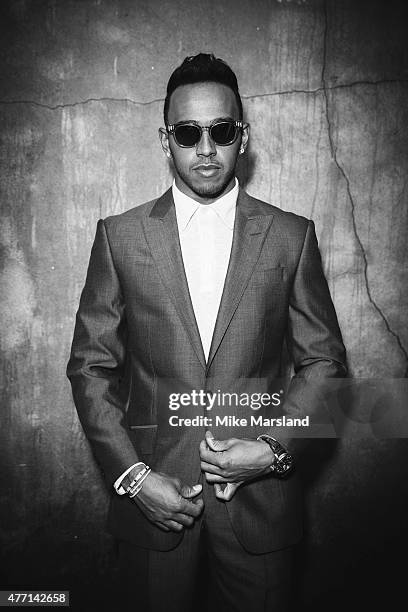 Lewis Hamilton attends the Richard James show during The London Collections Men SS16 on June 14, 2015 in London, England.