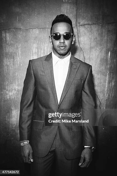 Lewis Hamilton attends the Richard James show during The London Collections Men SS16 on June 14, 2015 in London, England.