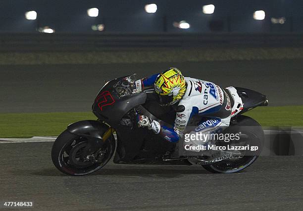 Karel Abraham of Czech and Cardion AB Motoracing heads down a straight during the MotoGP Tests in Losail - Day One at Losail Circuit on March 7, 2014...