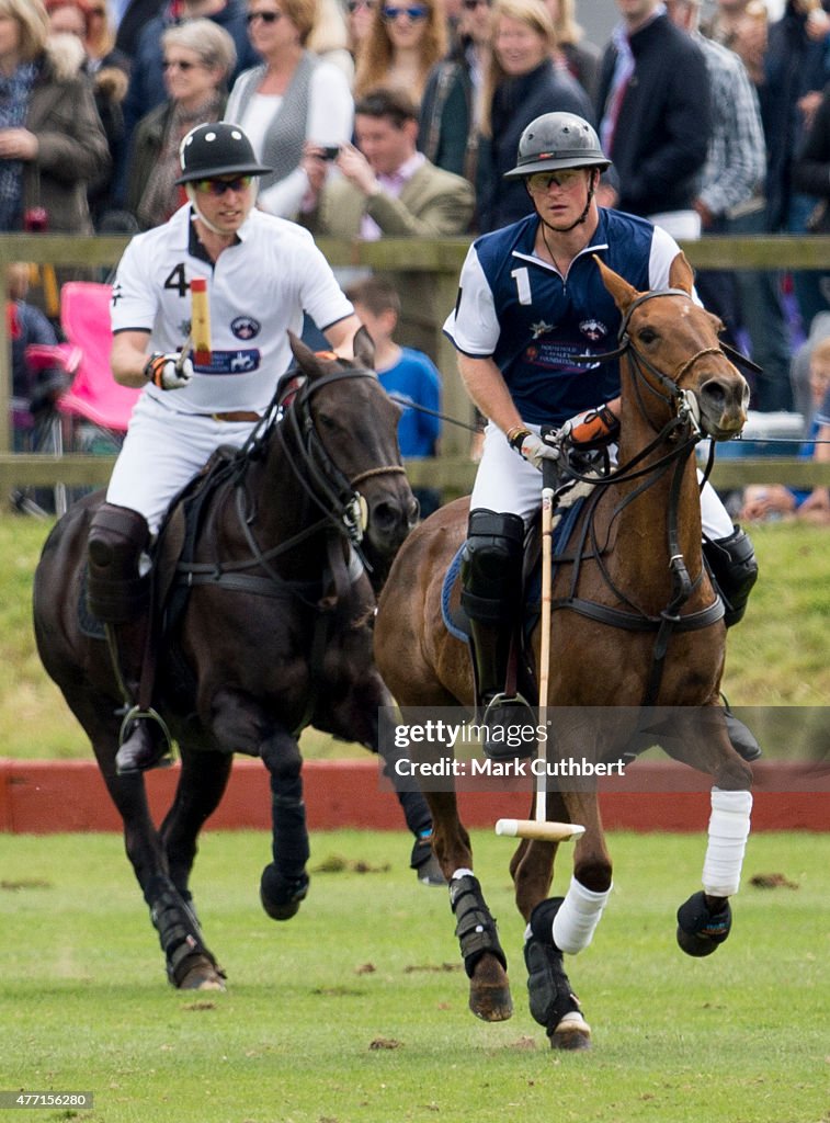 The Duke Of Cambridge And Prince Harry Play In Gigaset Charity Polo Match