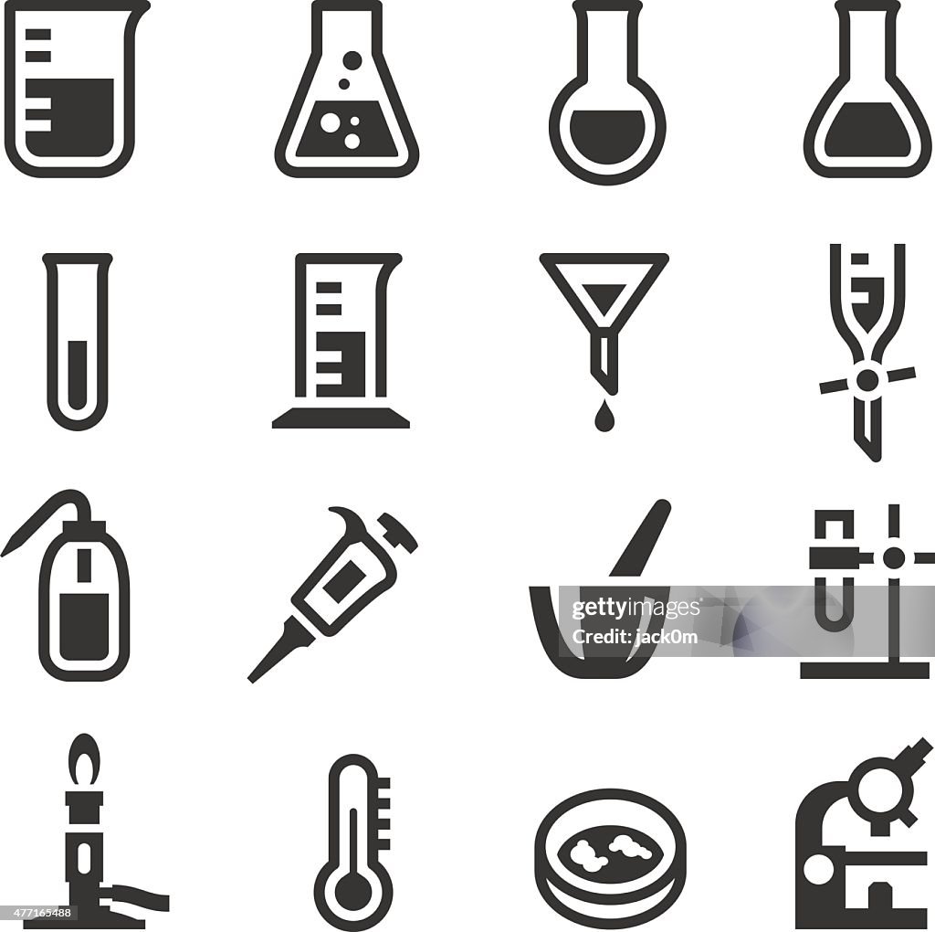 Chemistry Lab Icons Set 1