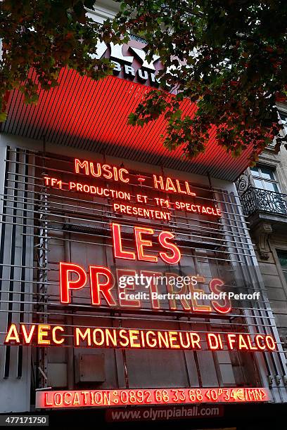 External view of the Farewell Concert of the Priests at L'Olympia on June 14, 2015 in Paris, France.