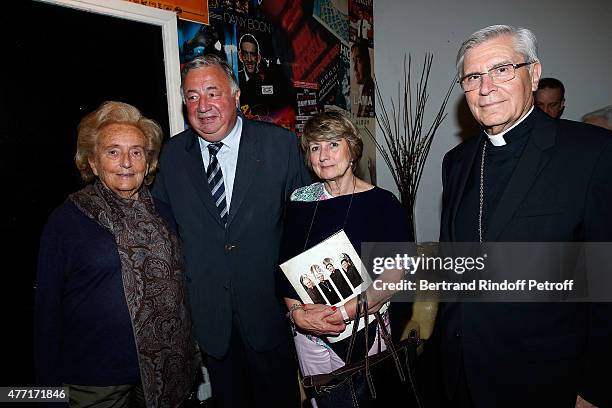 Bernadette Chirac, President of Senat Gerard Larcher and his wife Christine and Monseigneur Jean-Michel di Falco Leandri attend the Farewell Concert...