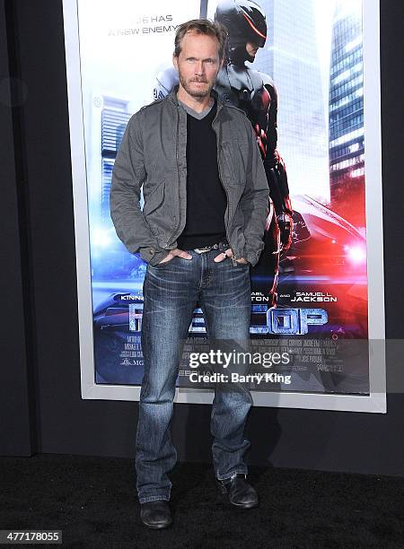 Actor Tom Schanley attends the Los Angeles premiere of 'Robocop' on February 10, 2014 at TCL Chinese Theatre in Hollywood, California.