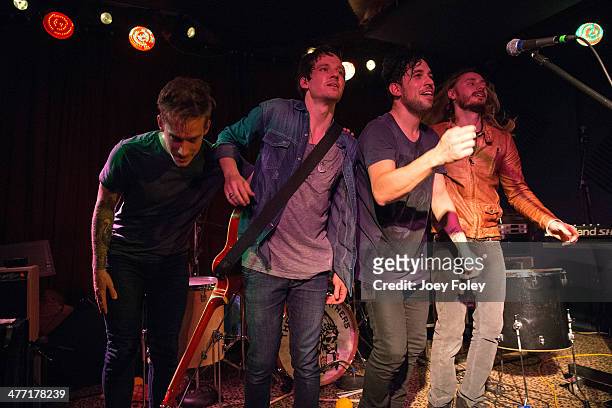 Gerard Labou, Godfrey Thomson, Gavin Jasper, and Stephen Buckle of the American alternative rock band Saints Of Valory perform in front of a soldout...