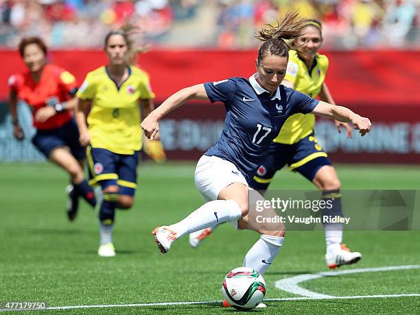 Gaetane Thiney of France during the FIFA Women's World Cup Group F match between France and Colombia at Moncton Stadium on June 13, 2015 in Moncton,...