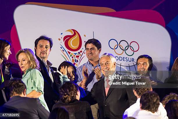 Chilean president Sebastian Piñera arrives at the Opening Ceremony of the X South American Games Santiago 2014 at Estadio Nacional on March 07, 2014...