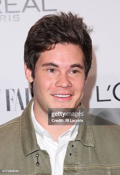 Adam DeVine attends the Vanity Fair Campaign Hollywood - L'Oreal D.J. Night held at Sadie Kitchen & Lounge on February 28, 2014 in Los Angeles,...