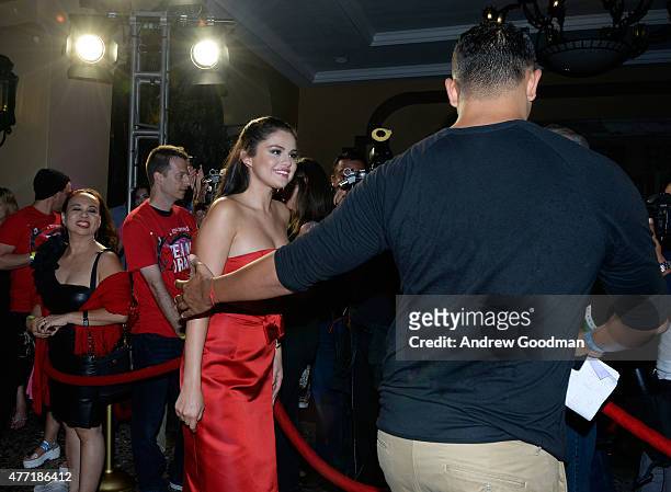 Actress Selena Gomez attends the "Hotel Transylvania 2" photo call during Summer Of Sony Pictures Entertainment 2015 at The Ritz-Carlton Cancun on...