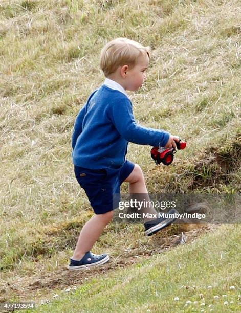 Prince George of Cambridge attends the Gigaset Charity Polo Match at the Beaufort Polo Club on June 14, 2015 in Tetbury, England.