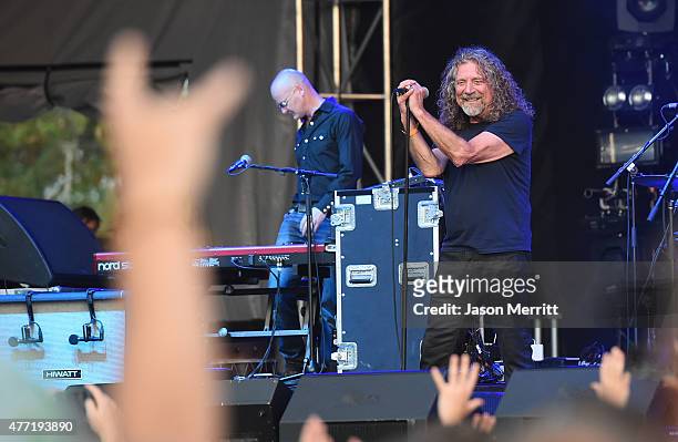 Musician Robert Plant & The Sensational Space Shifters perform onstage at Which Stage during Day 4 of the 2015 Bonnaroo Music And Arts Festival on...