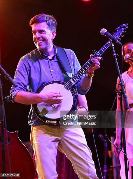 Musician Ed Helms performs onstage at That Tent as part of The Bluegrass Situation SuperJam during Day 4 of the 2015 Bonnaroo Music And Arts Festival...