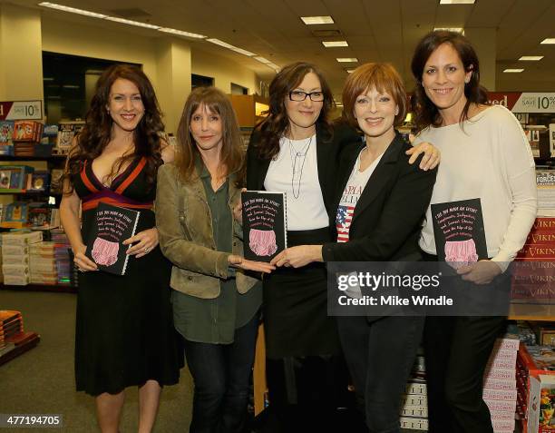 Joely Fisher, Laraine Newman, Annabelle Gurwitch, Frances Fisher and Annabeth Gish attend the Annabelle Gurwitch book signing for "I See You Made An...