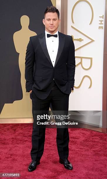 Actor Channing Tatum arrives at the 86th Annual Academy Awards at Hollywood & Highland Center on March 2, 2014 in Hollywood, California.