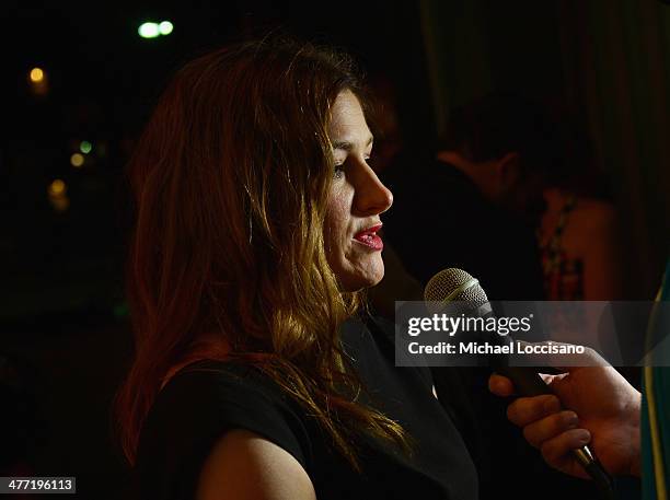 Actress Kathryn Hahn is interviewed during the "Bad Words" Premiere during the 2014 SXSW Music, Film + Interactive Festival at Topfer Theatre at ZACH...