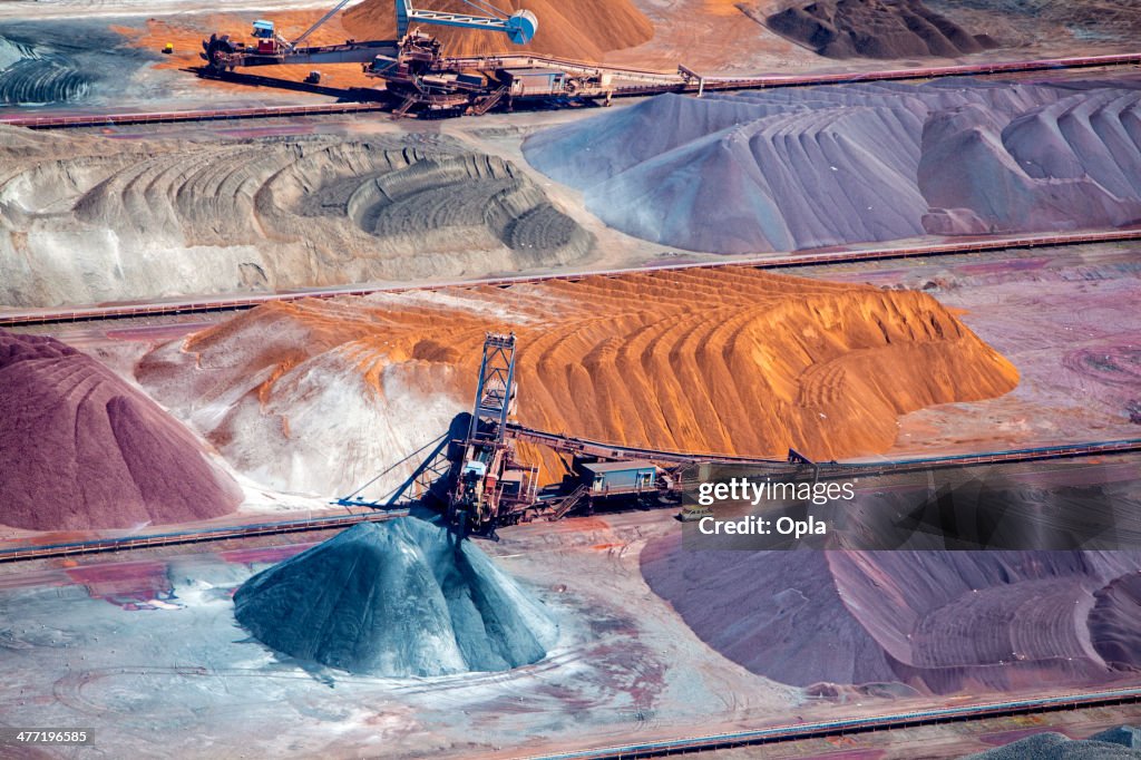 Ore and conveyor belt aerial