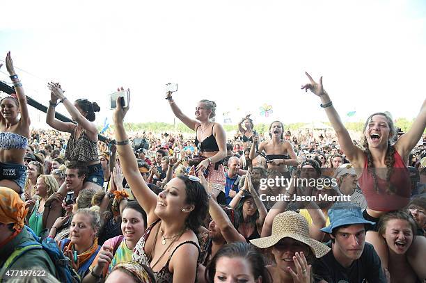 General view of atmosphere during the 2015 Bonnaroo Music & Arts Festival - Day 4 on June 14, 2015 in Manchester, Tennessee.