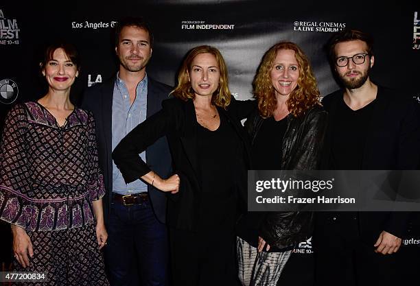 Actors Alexia Landeau, Michael Medico, director Zoe R. Cassavetes, actors Brooke Smith and Guy Burnet attend the "Day Out of Days" screening during...