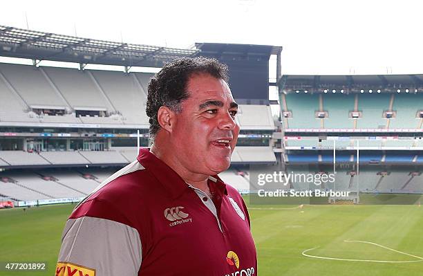 Maroons coach Mal Meninga looks on before game two of the State of Origin series between the New South Wales Blues and the Queensland Maroons at the...
