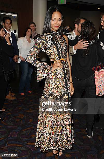 Actress Zoe Saldana attends the premiere of "Infinitely Polar Bear" at the 2015 Los Angeles Film Festival at Regal Cinemas L.A. Live on June 14, 2015...