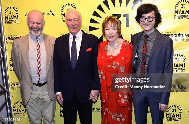 Michael Radford, Shirley MacLaine, Christopher Plummer and Jared Gilman attend private reception for their film "Elsa and Fred" at Gusman Center for...