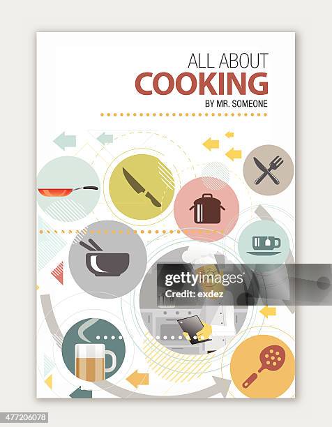 cook book cover design - food cooking background stock illustrations
