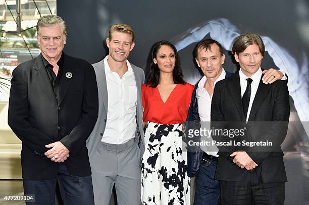 Christopher Mcdonald, Trevor Donovan, Cynthia Addai Robinson, Robert Knepper and Cirspin Glover attend a photocall for the "Texas Rising" TV series...