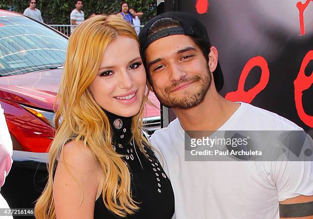 Actors Bella Thorne and Tyler Posey attend the premiere of MTV's "Scream" at the 2015 Los Angeles Film Festival at Regal Cinemas L.A. Live on June...