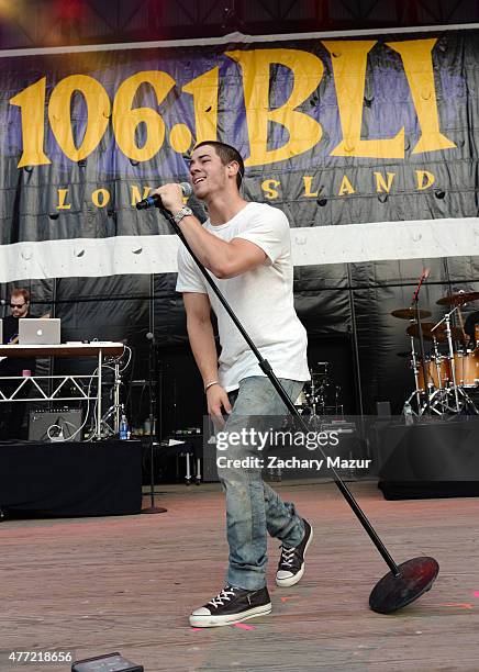 Nick Jonas performs onstage during WBLU Summer Jam at Nikon at Jones Beach Theater on June 13, 2015 in Wantagh, New York.