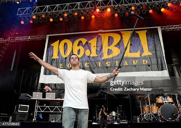 Nick Jonas performs onstage during WBLU Summer Jam at Nikon at Jones Beach Theater on June 13, 2015 in Wantagh, New York.