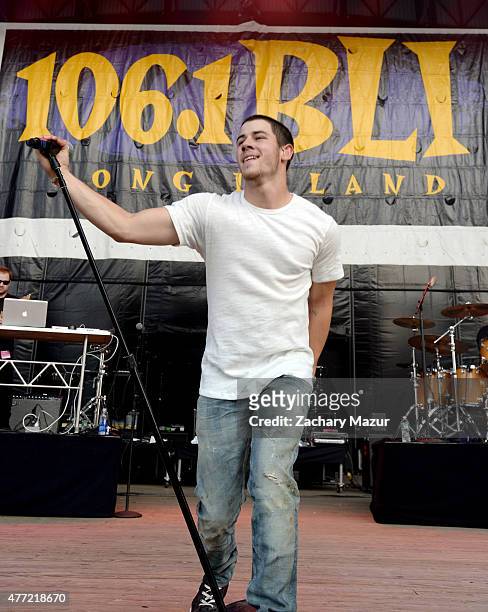 Nick Jonas performs onstage during WBLU Summer Jam at Nikon at Jones Beach Theater on June 13, 2015 in Wantagh, New York.