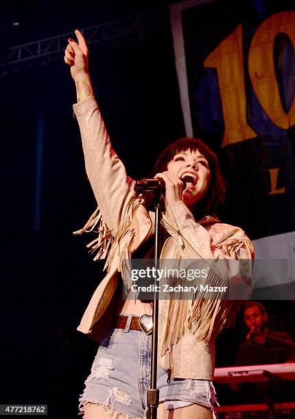 Carly Rae Jepsen performs onstage during WBLI Summer Jam 2015 at Nikon at Jones Beach Theater on June 13, 2015 in Wantagh, New York.