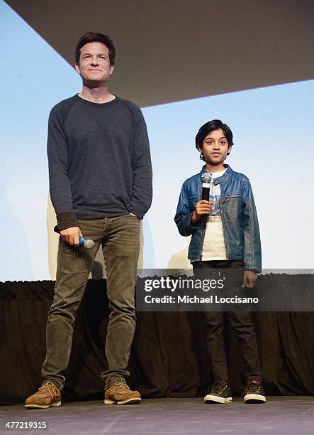 Actor/director Jason Bateman and actor Rohan Chand take part in a Q&A following the "Bad Words" Premiere during the 2014 SXSW Music, Film +...