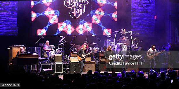 Gregg Allman, Jaimoe, Derek Trucks, Butch Trucks, Warren Haynes, Marc Quinones, and Oteil Burbridge of The Allman Brothers Band perform at Beacon...