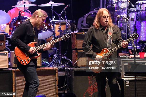 Derek Trucks and Warren Haynes of The Allman Brothers Band performs in concert at Beacon Theatre on March 7, 2014 in New York City.