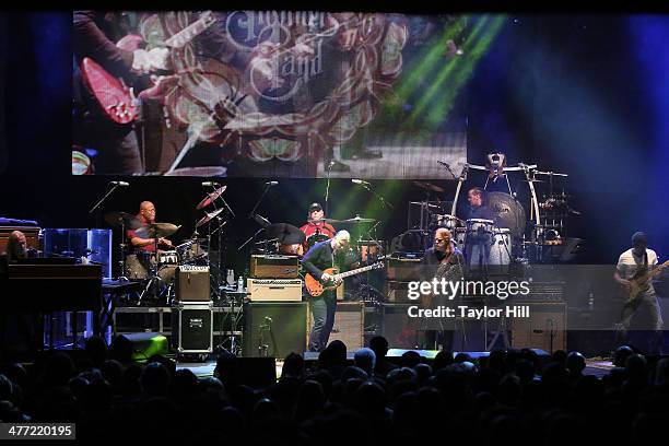 Gregg Allman, Jaimoe, Butch Trucks, Derek Trucks, Warren Haynes, Marc Quinones, and Oteil Burbridge of The Allman Brohers Band perform in concert at...