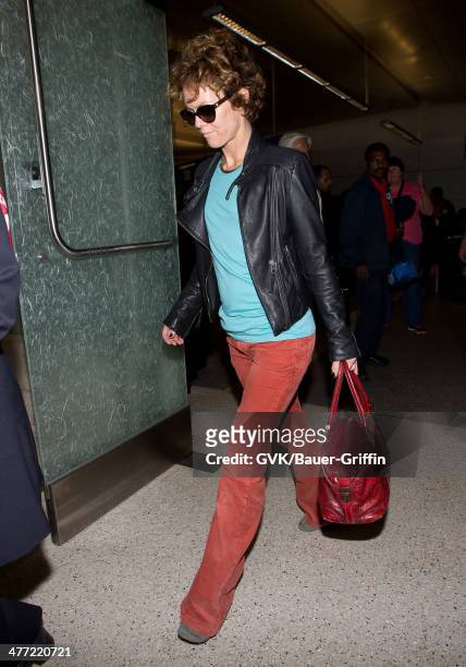 Vanessa Paradis is seen at LAX on March 07, 2014 in Los Angeles, California.