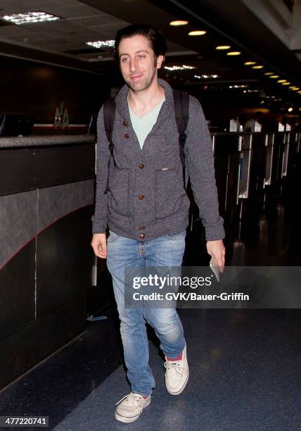 Simon Helberg is seen at LAX on March 07, 2014 in Los Angeles, California.