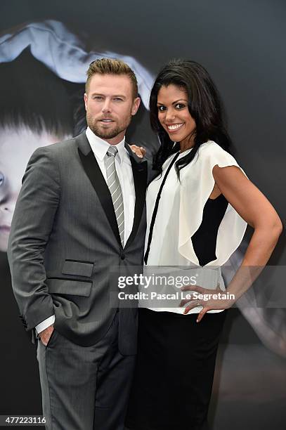 Jacob Young and Karla Mosley attend a photocall for the "The Bold and the Beautiful" TV series on June 15, 2015 in Monte-Carlo, Monaco.