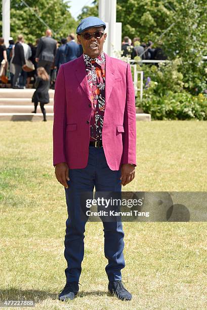 Samuel L. Jackson attends the Burberry Prorsum show during The London Collections Men SS16 at on June 15, 2015 in London, England.