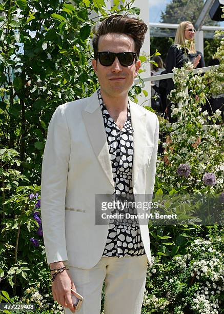 Nick Grimshaw arrives at the Burberry Menswear Spring/Summer 2016 show at Kensington Gardens on June 15, 2015 in London, England.
