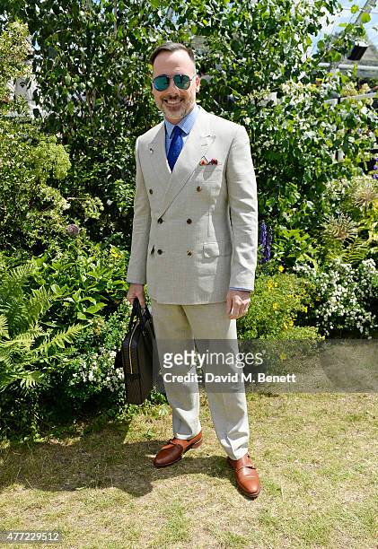 David Furnish arrives at the Burberry Menswear Spring/Summer 2016 show at Kensington Gardens on June 15, 2015 in London, England.